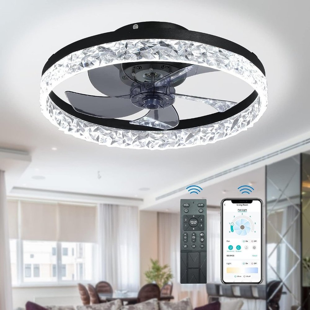 Tanwo - 20" Bladeless Ceiling Fan w/Light